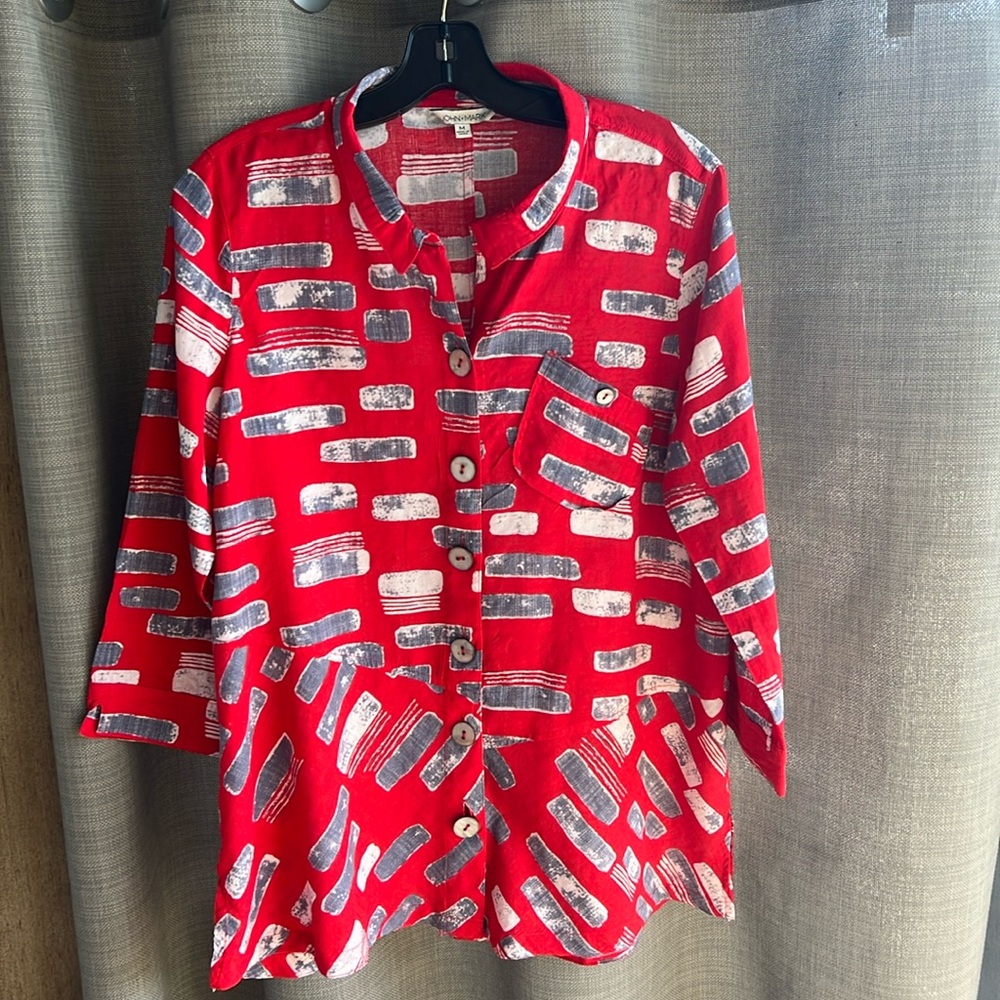 John Mark Button Down Shirt Offset Pocket Detail … - image 1